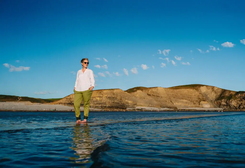 Bryony Wiffen walking in the sea, getting out in nature
