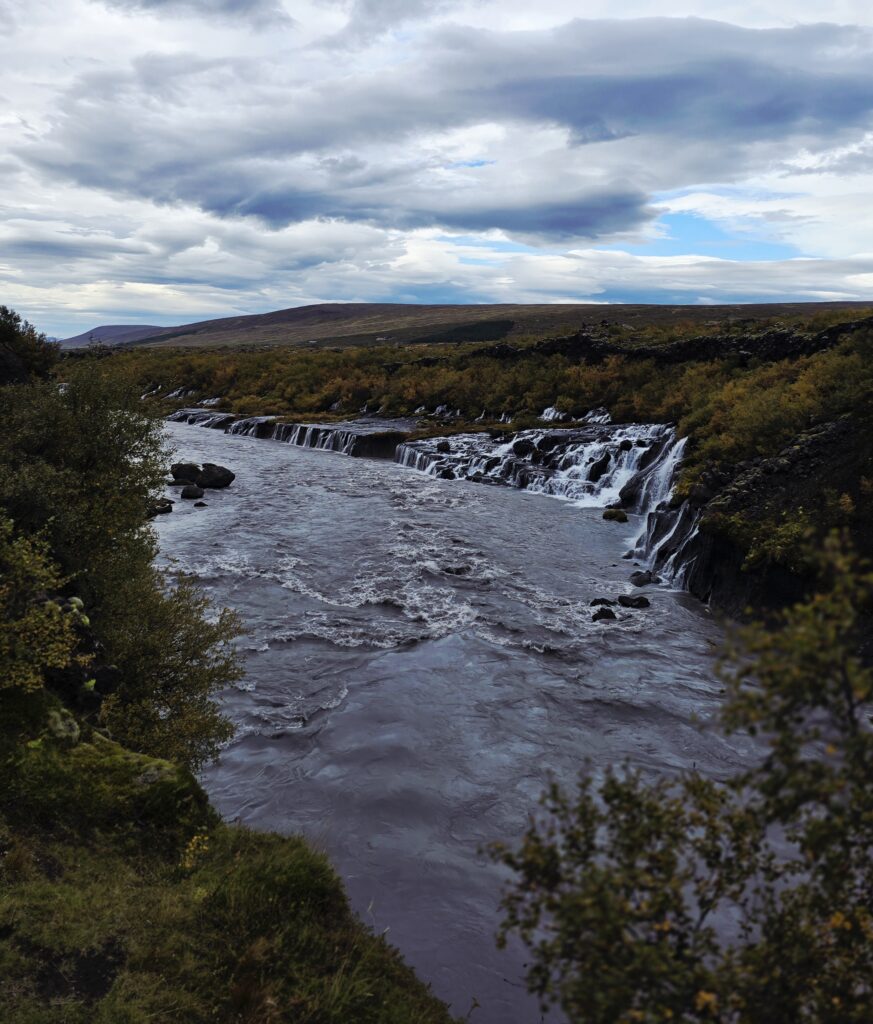 Hraunfossar photo, of the river with some cascading water