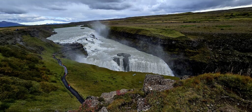 A large waterfall at Gulfoss